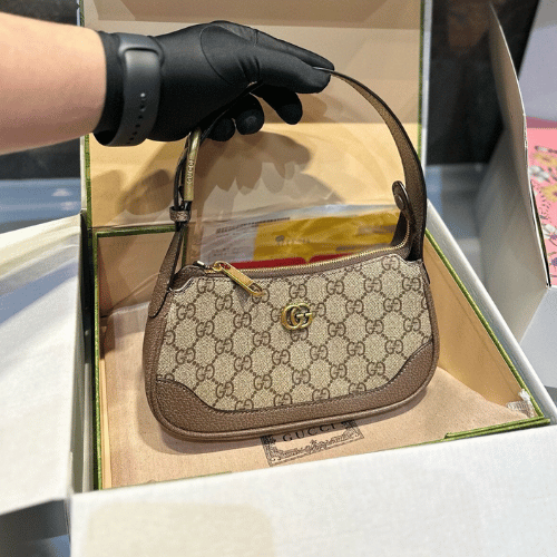 Alternative view of Gucci Tiger Head Gg Small Shoulder Bag Beige 8.6 Inches