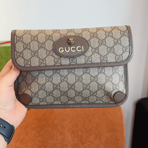 Alternative view of Gucci Tiger Head Gg Small Crossbody Bag Brown 8.3 Inches