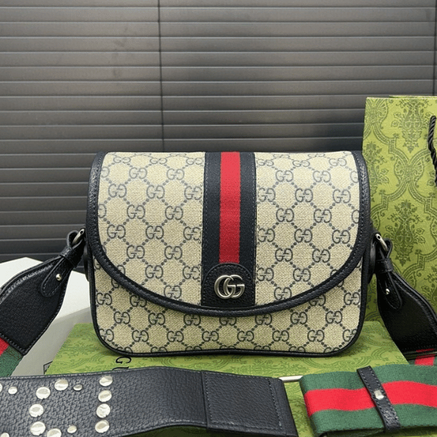 Alternative view of Gucci Ophidia Gg Flap Messenger Bag Beige 10.2 Inches 722117 FAAX3 9789