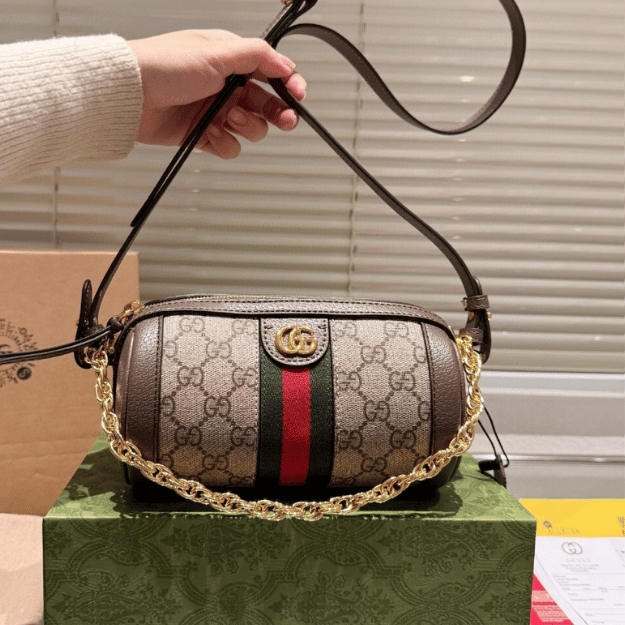 Alternative view of Gucci Ophidia Mini Barrel Bag Beige 7.5 Inches