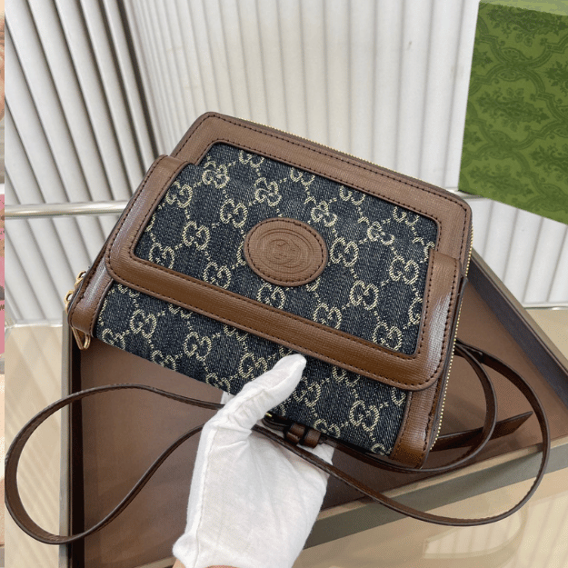 Alternative view of Gucci Ophidia Small Messenger Bag Gg Denim Blue 8.7 Inches