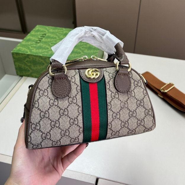 Alternative view of Gucci Ophidia Mini Boston Bag Brown 8.3 Inches