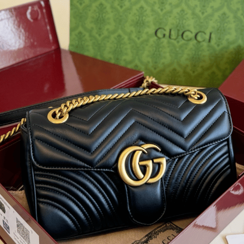 Alternative view of Gucci Gg Marmont Medium Matelass?? Shoulder Bag Black 10.2 Inches