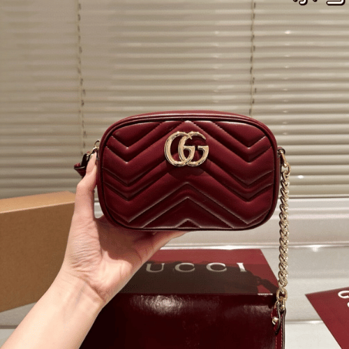 Alternative view of Gucci Gg Marmont Small Camera Bag Burgundy 9.4 Inches
