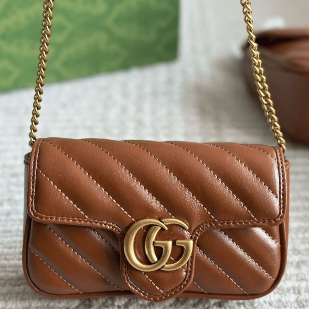 Alternative view of Gucci Gg Marmont Small Chain Shoulder Bag Brown 8.7 Inches