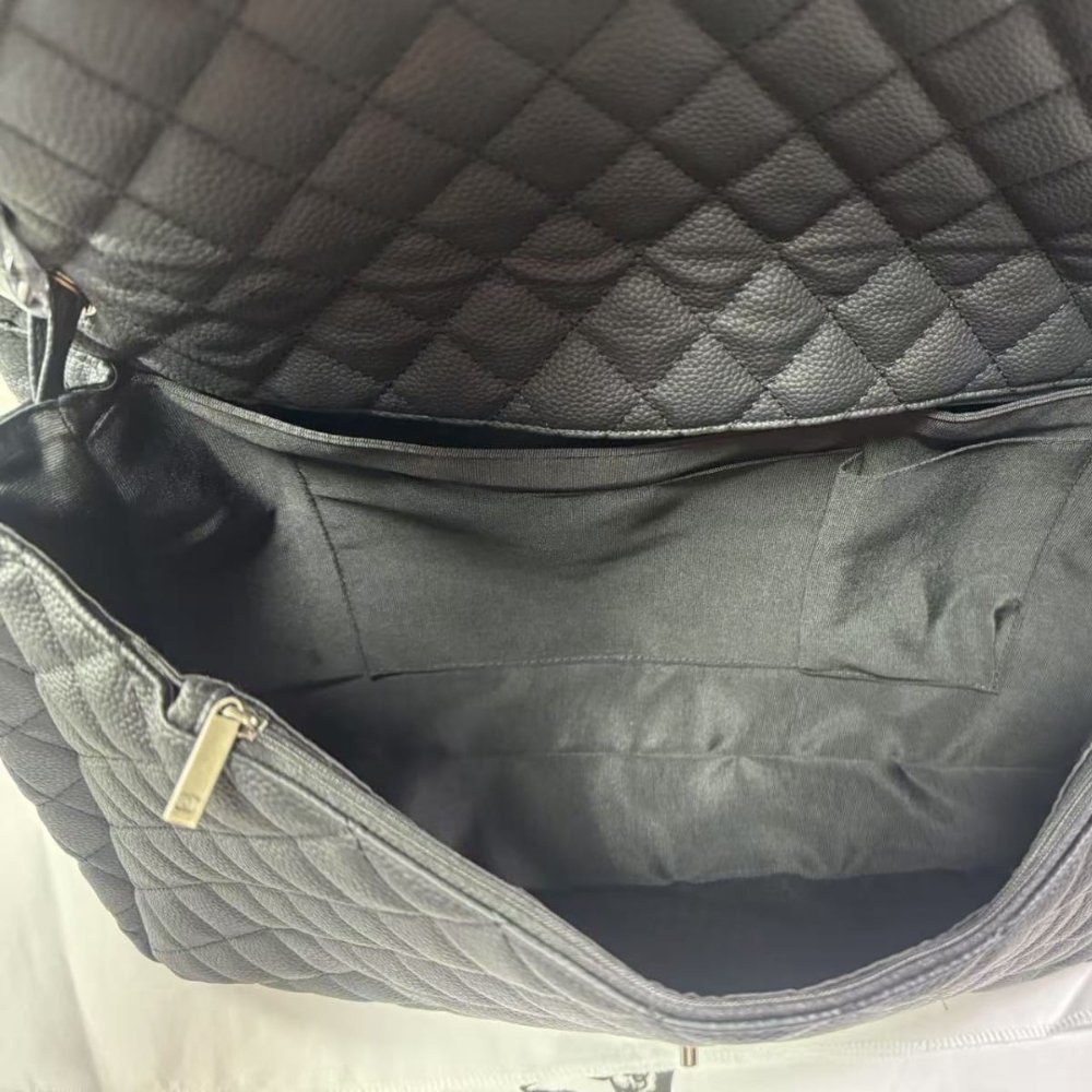 Chanel XXL Airline Classic Travel Flap Bag Caviar Leather Black Silver Hardware 46Cm - Image 4