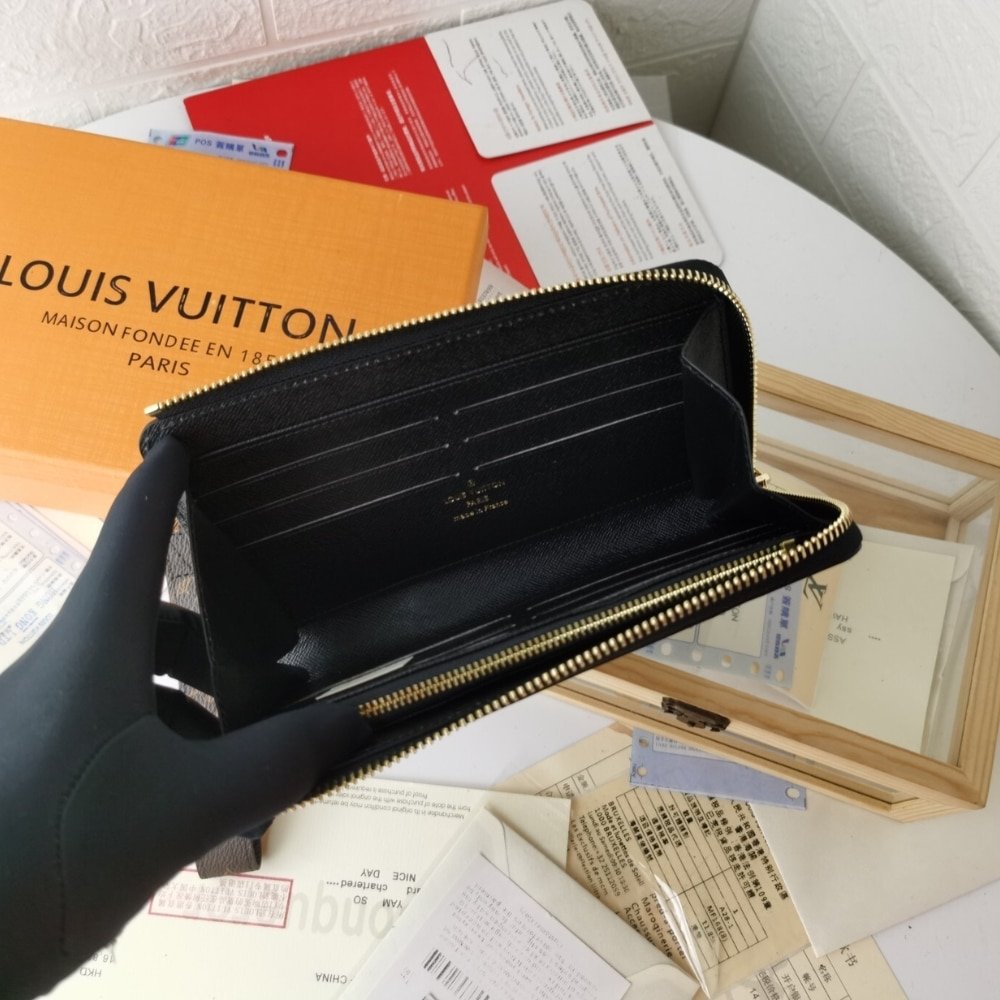 LV Black Canvas & Leather Wristlet - Image 8