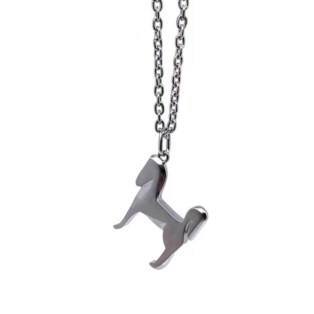 Hermès Horse Motif Silver Pendant Necklace