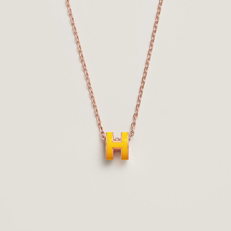 Alternative view of Hermès Bright Yellow Enamel Silver Necklace