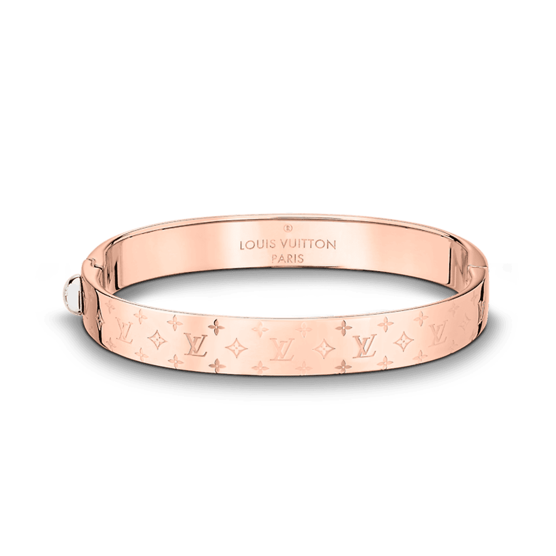 LV Engraved Rose Gold Bangle With Delicate