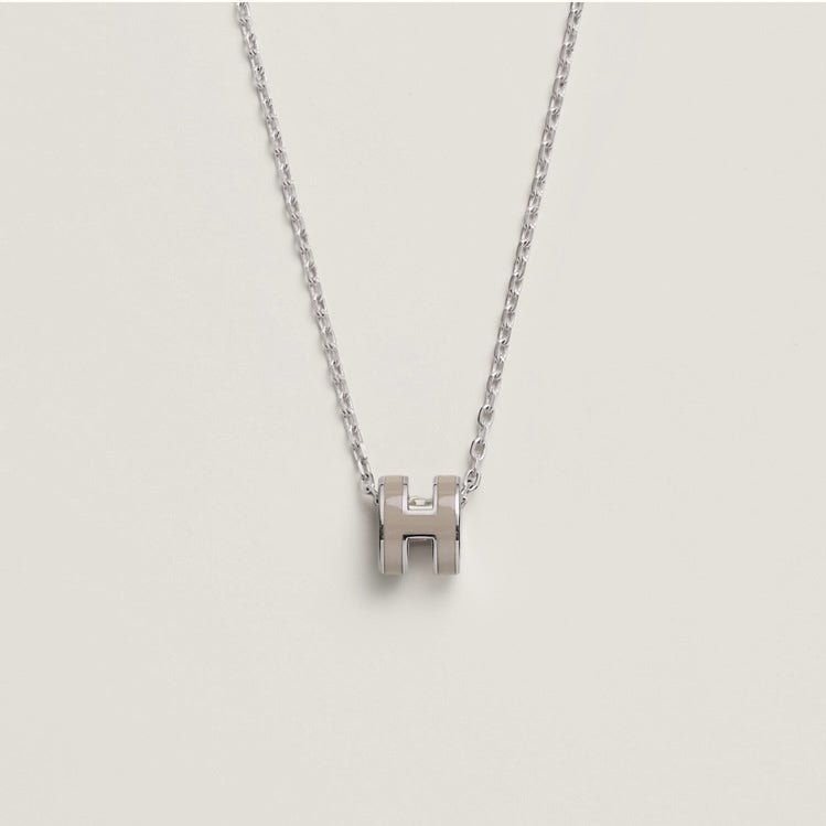 Alternative view of  Hermès Grey Enamel Gold Pop H Necklace