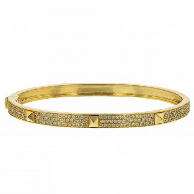 Hermès Gold Plated Diamond Pyramid Bracelet