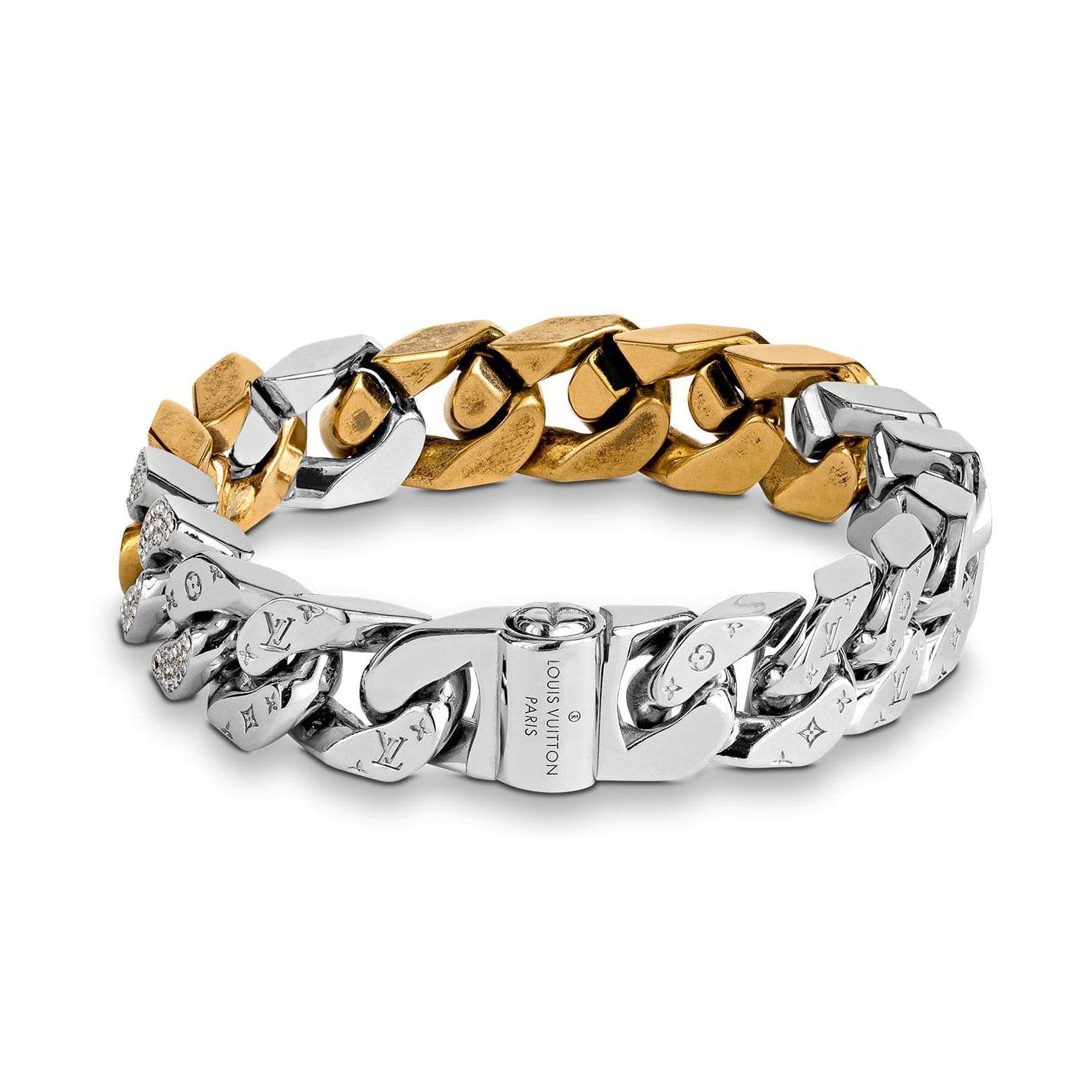 Alternative view of  LV Multicolor Enamel Cuban Link Bracelet