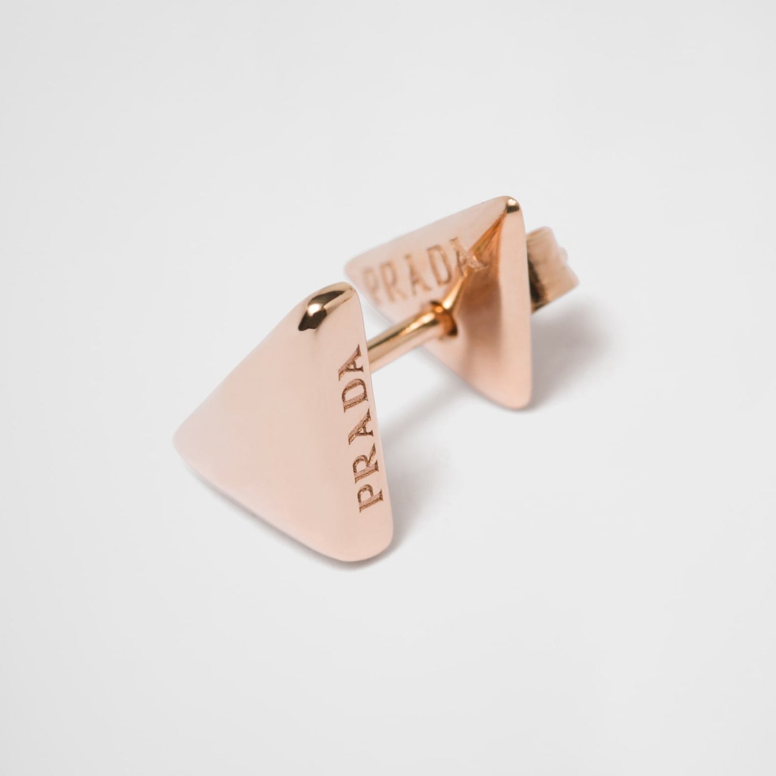 Prada Style Triangle Stud Earrings - Image 3