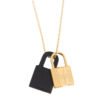  Hermès Gold  Black Leather Padlock Necklace