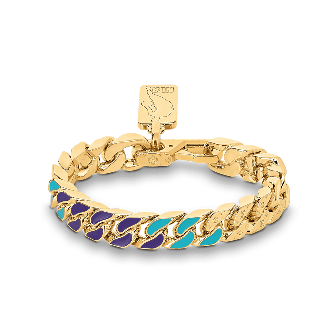 LV Gold Enamel Chain Bracelet