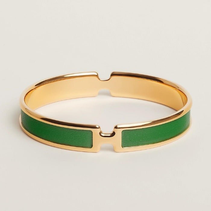 Hermès O'Kelly Green & Gold Plated Bracelet