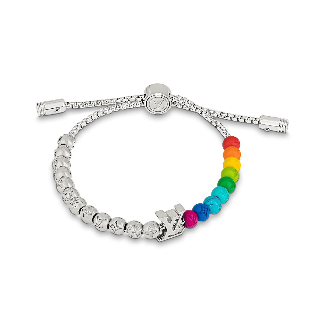 LV Rainbow Bead & Logo Adjustable Bracelet
