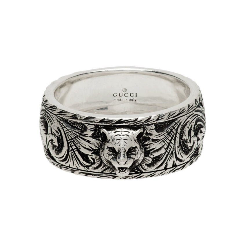 Double Gucci Feline Head Ring