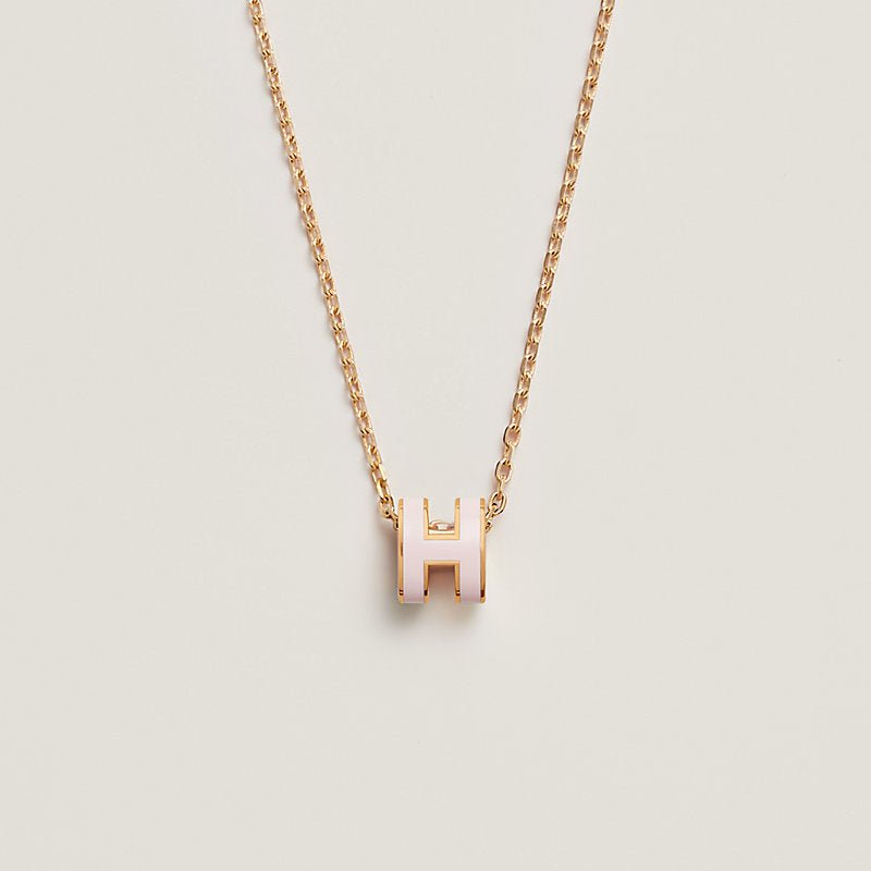 Hermès Pastel Pink Gold Tone Pop Necklace