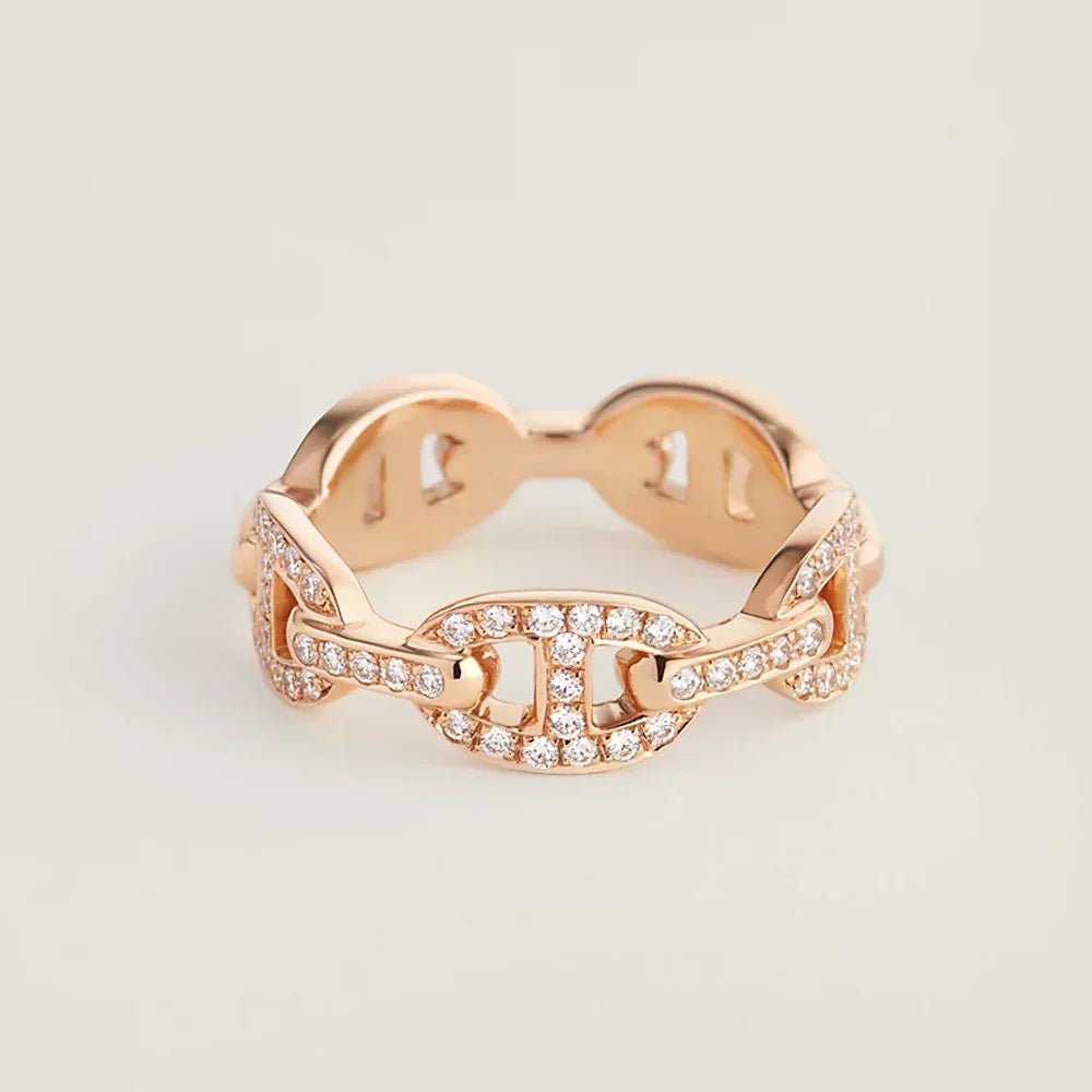 Hermès Rose Gold Diamond d'Ancre Ring