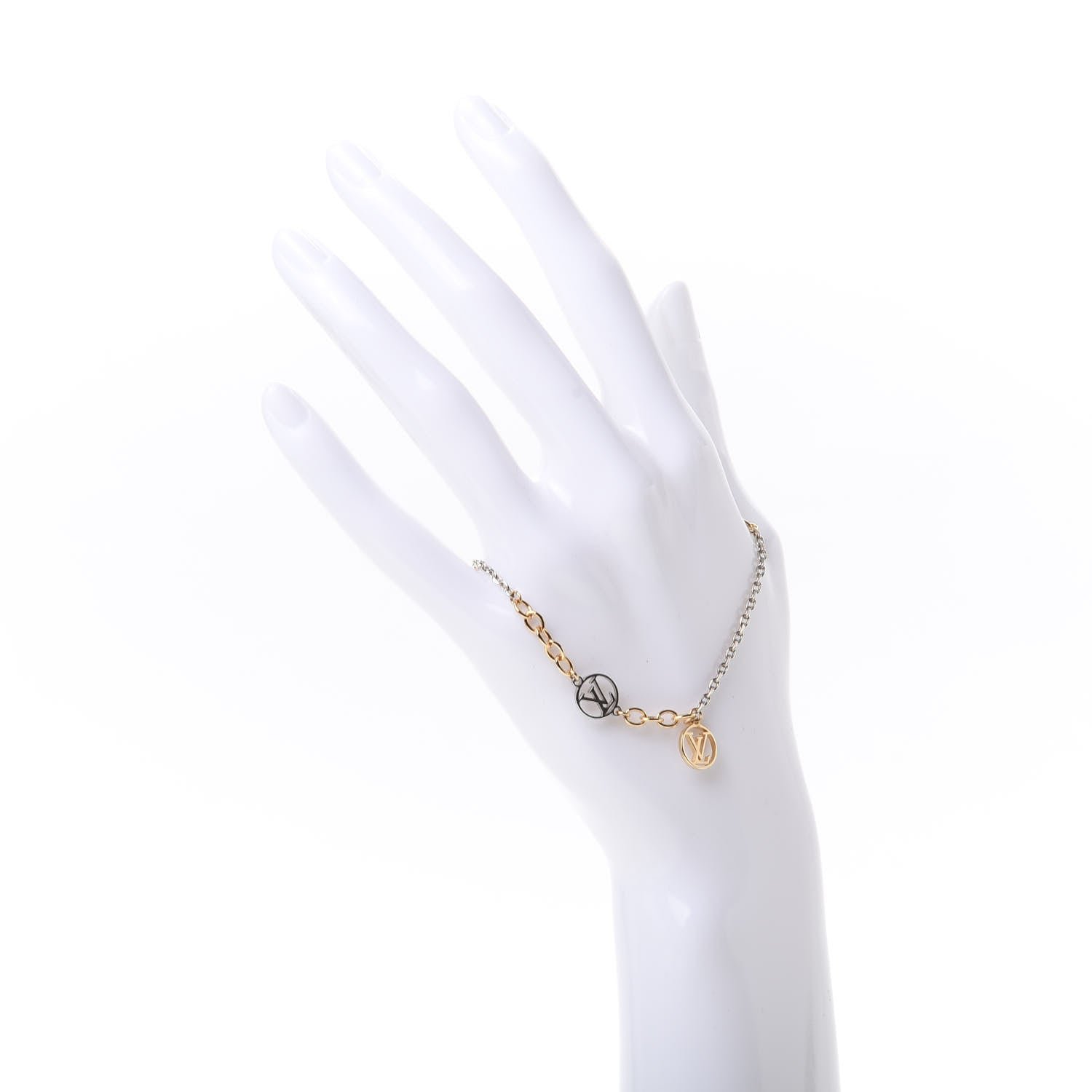 Alternative view of LV Silver And Rose Gold Tri-color Chain Bracelet