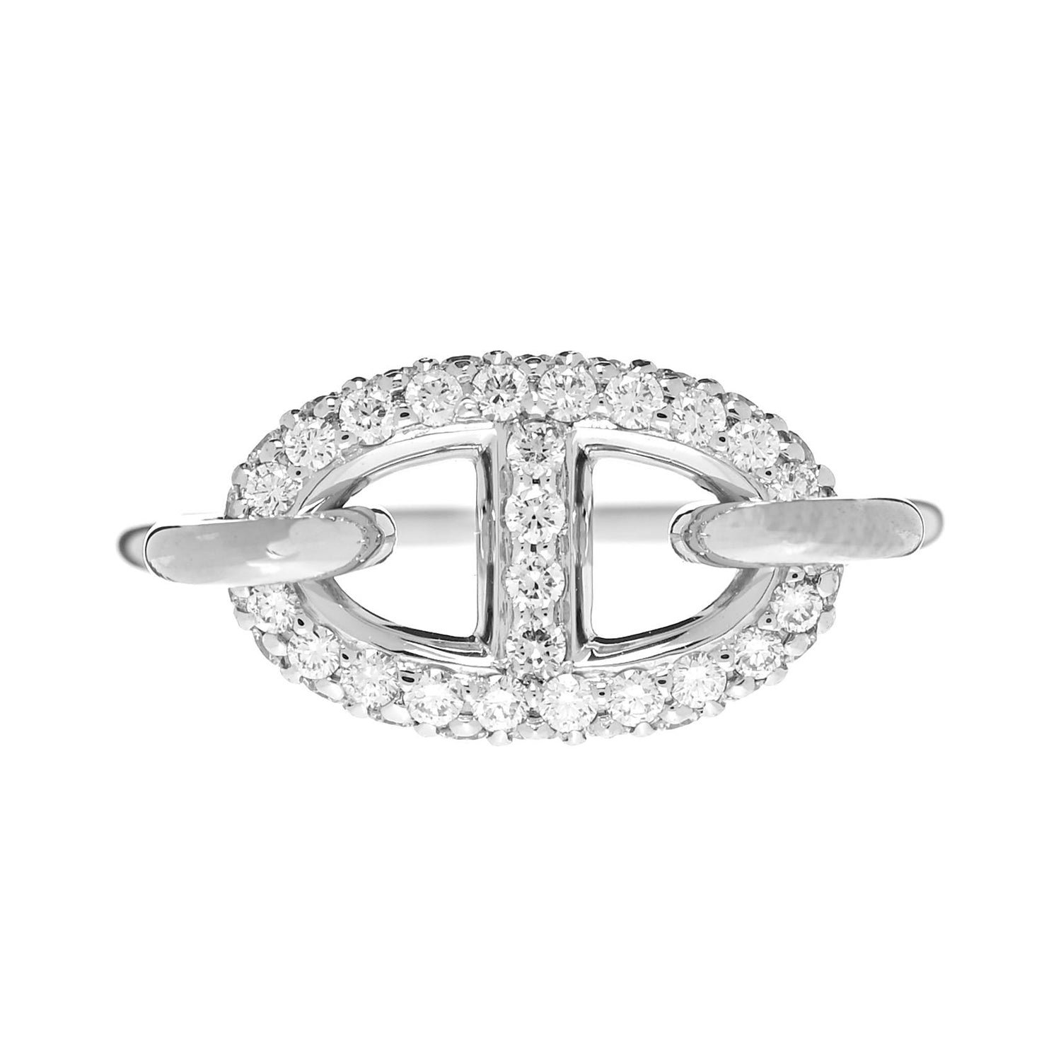 Hermès White Gold Chaine d'Ancre Diamond Ring