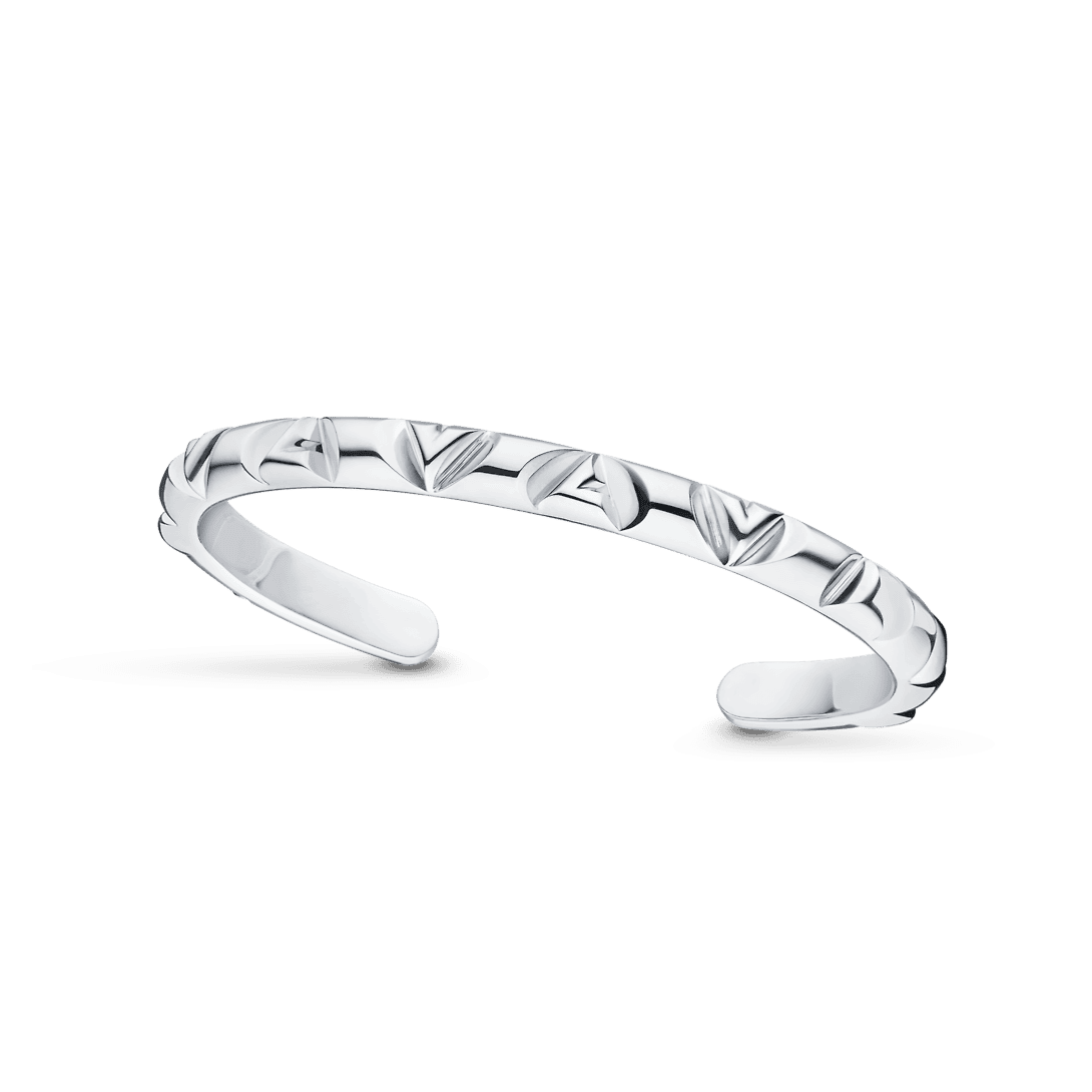 LV Engraved Logo Open Cuff Bracelet