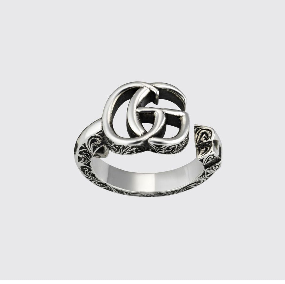 GUCCI Carved Open Interlocking G Ring - Image 3