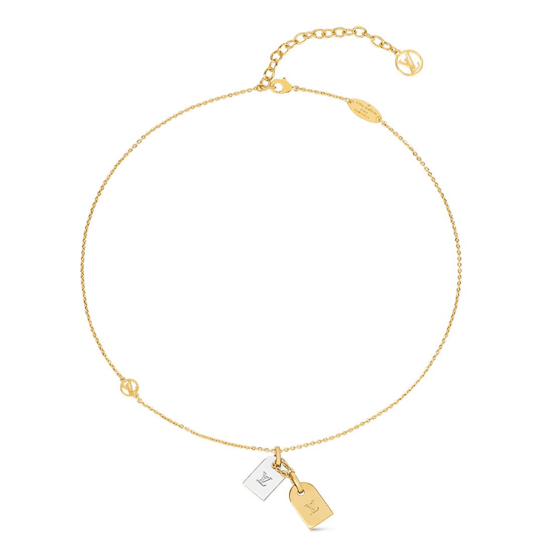 LV Double Tag Gold Necklace