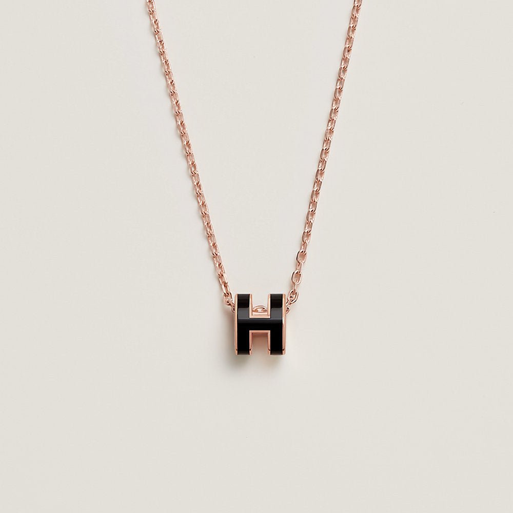 Hermès Enamel Rose Gold Pop H Necklace