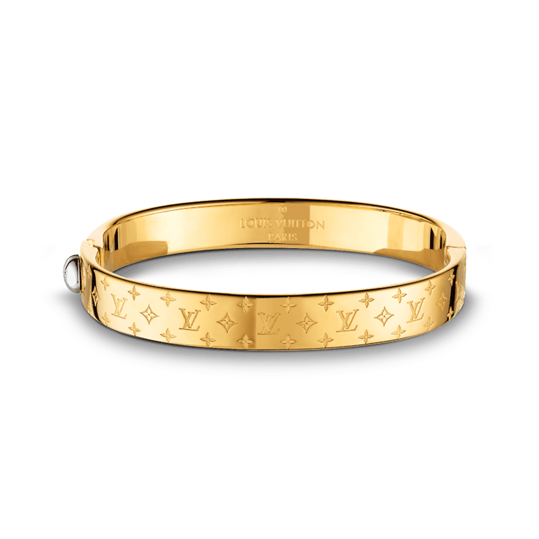 LV Gold Monogram Engraved Bangle