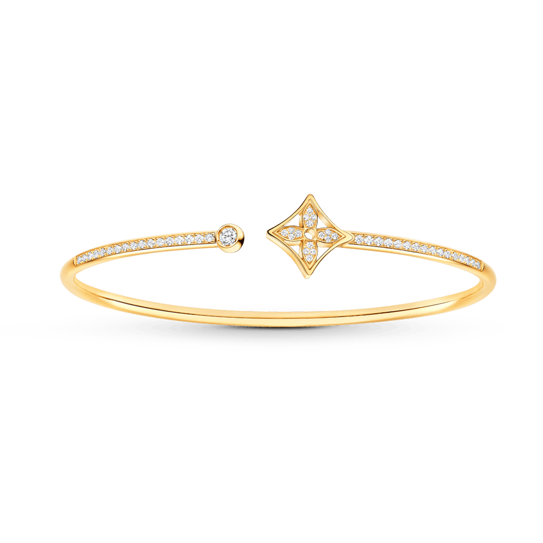 LV Gold Diamond Clover Bangle