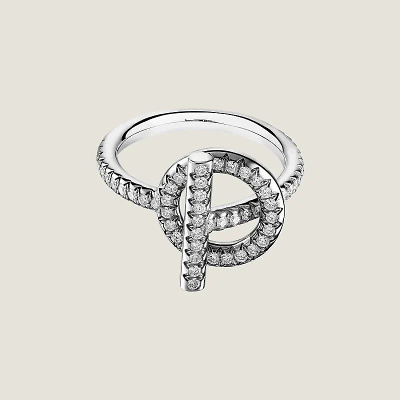Hermès White Gold Encrusted Diamonds Ring