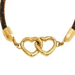 LV Vintage Leather Interlocking Heart Bracelet - Image 4