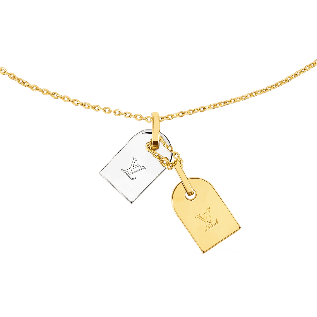 Alternative view of LV Double Tag Gold Necklace