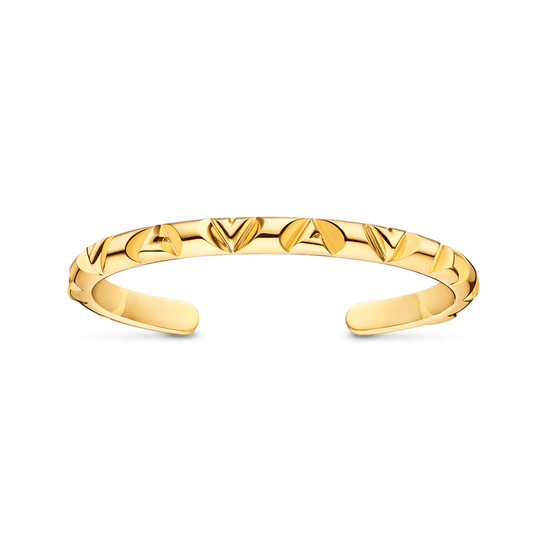 Alternative view of LV Embossed Gold Cuff