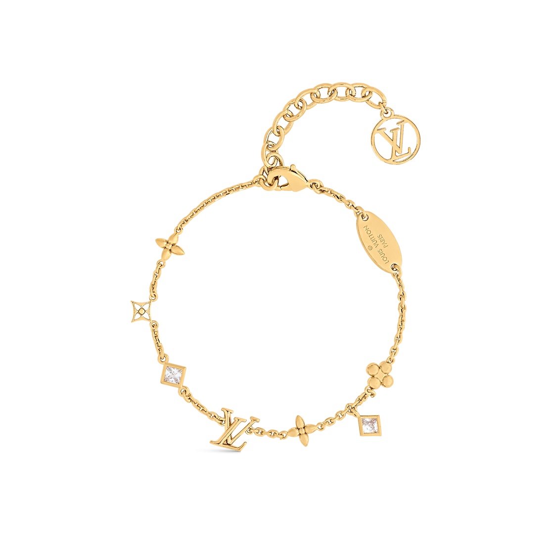 LV Gold Multi Zircon Floral Star Mixed Bracelet - Image 3