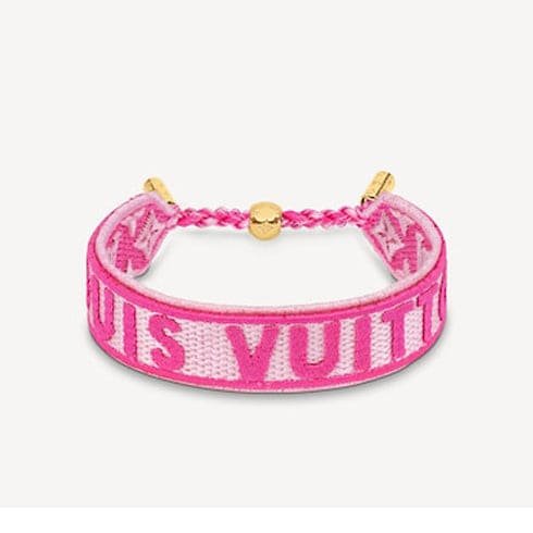 LV Embroidered Logo Fabric Bracelet