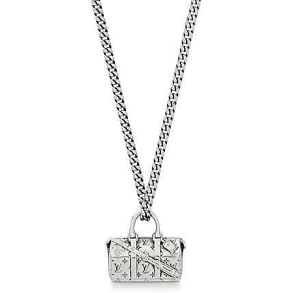 Alternative view of LV Silver Bag Pendant Necklace