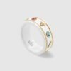 GUCCI White Ceramic Bee Gemstone Ring