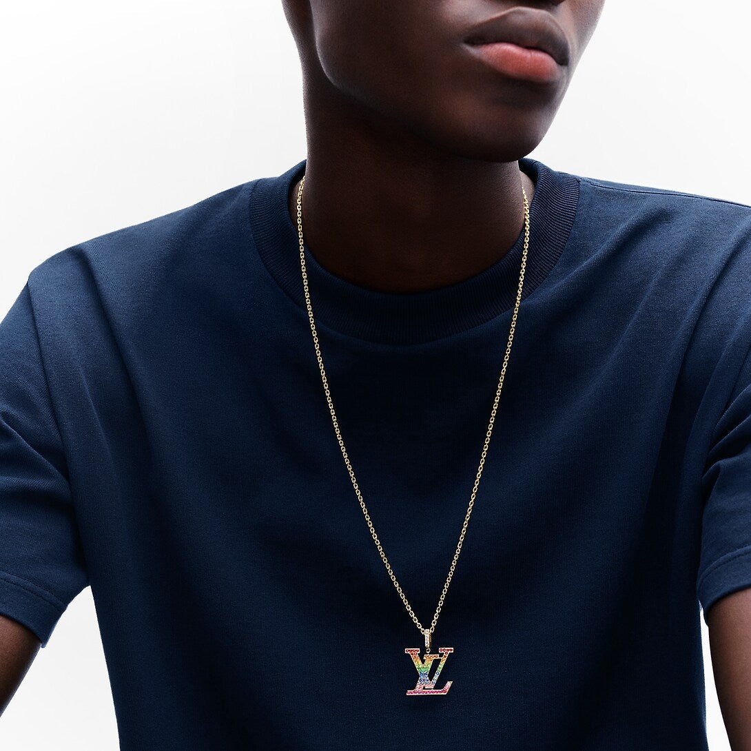 Alternative view of LV Rainbow Logo Necklace