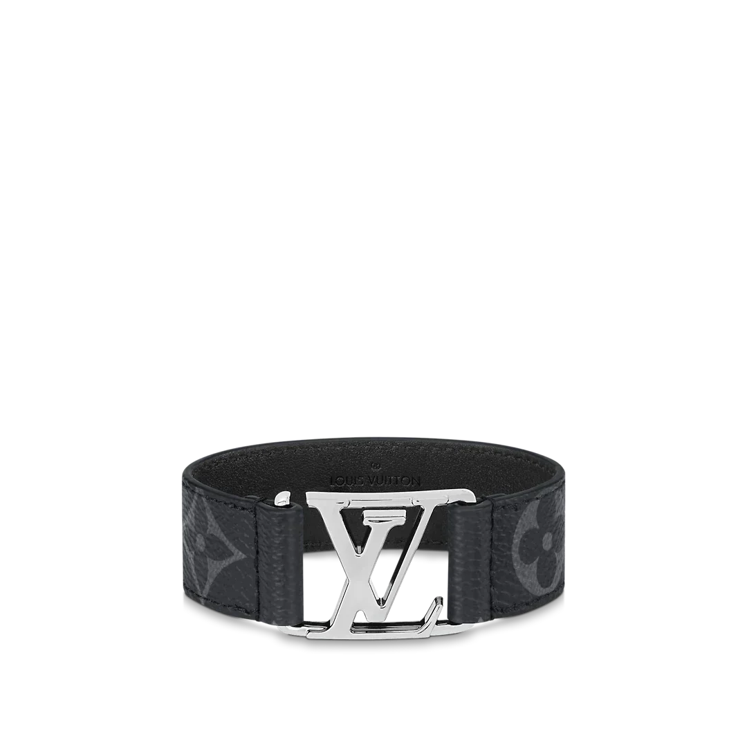 LV Black Leather Bracelet
