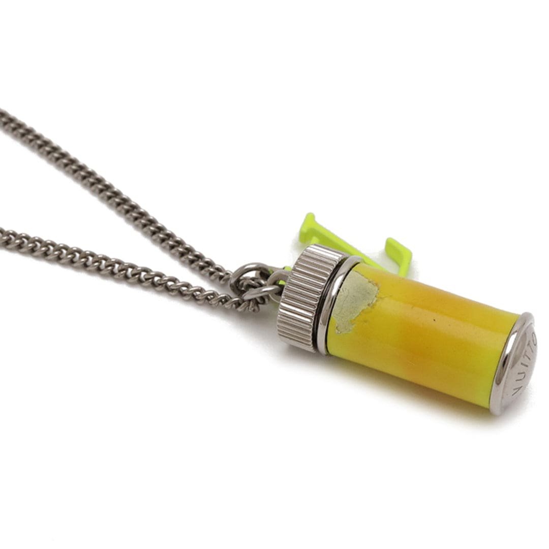 LV Silver Yellow Enamel Cylinder Necklace - Image 4
