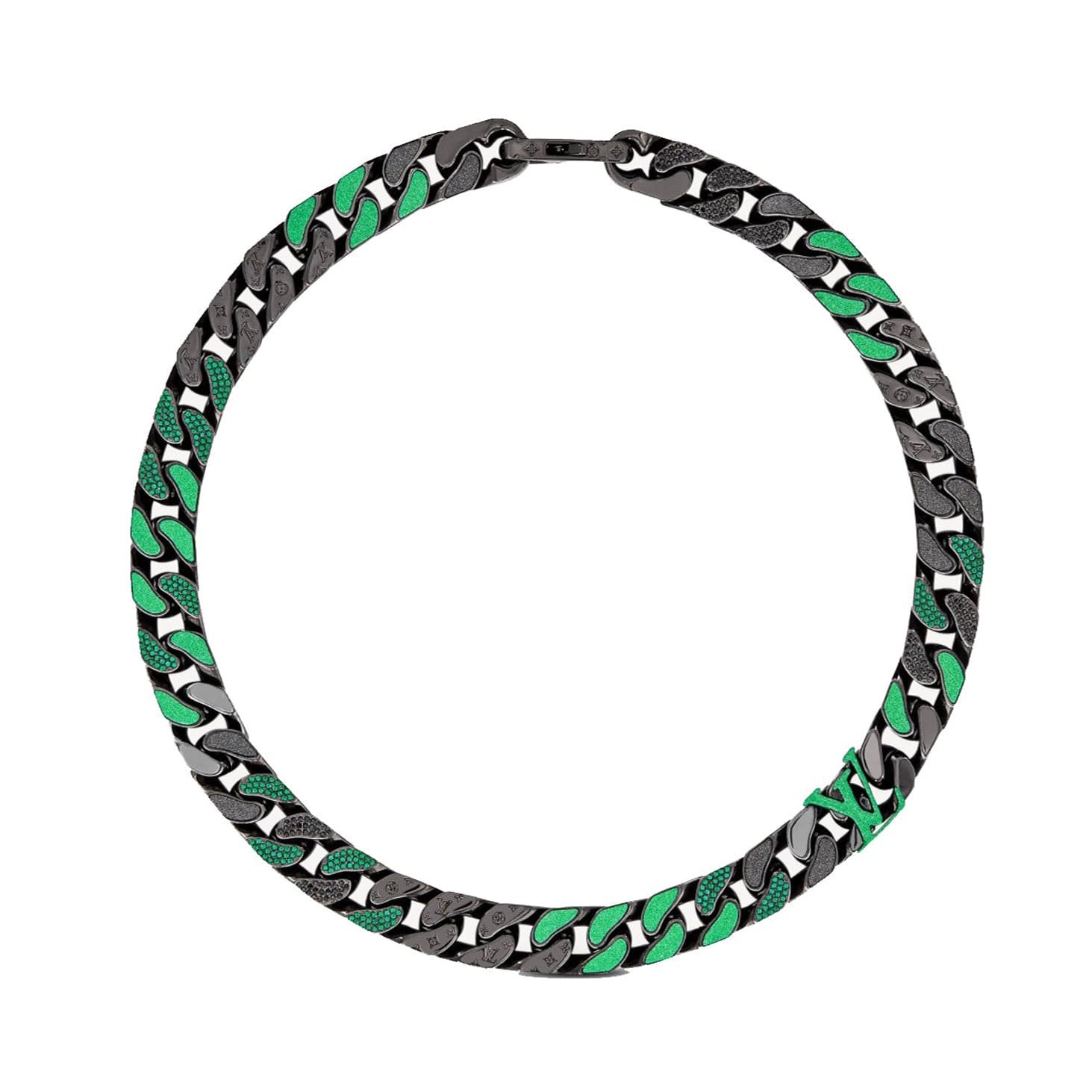 LV Green Black Chain Bracelet