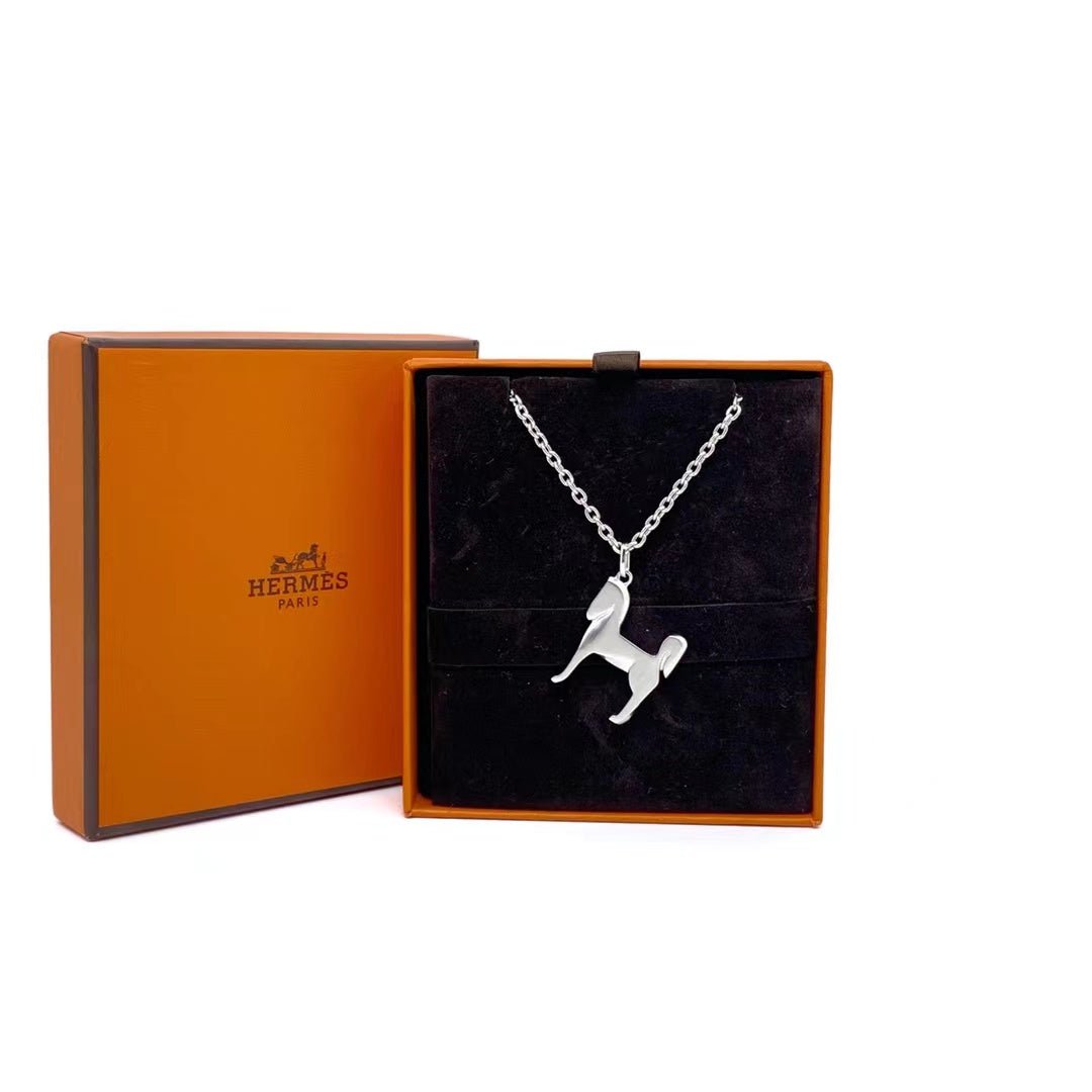 Hermès Horse Motif Silver Pendant Necklace - Image 7