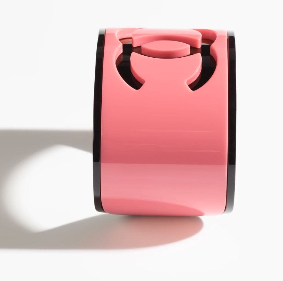 Chanel Pink Enamel Open CC Ring - Image 5