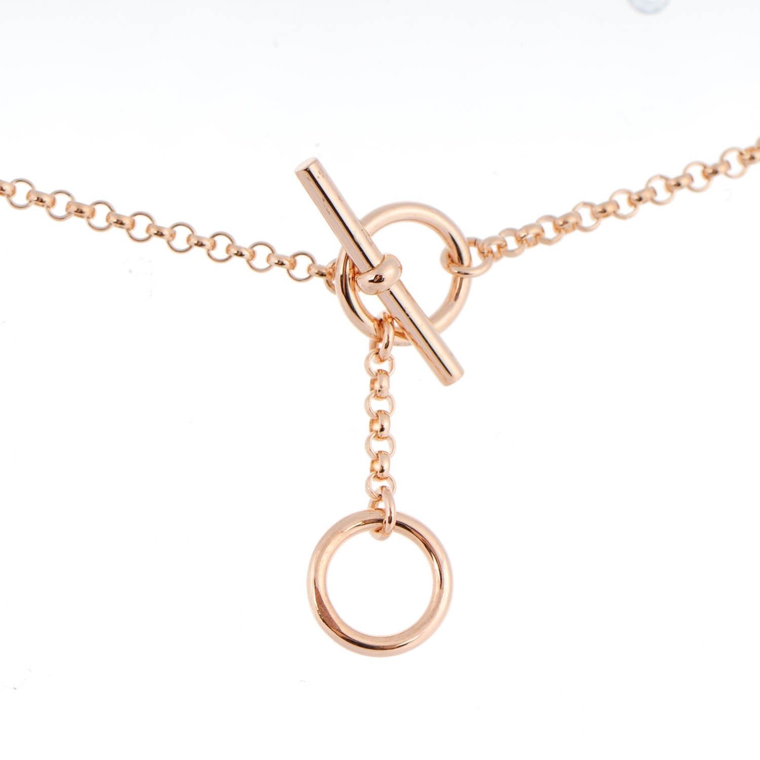 Hermès Diamond Rose Gold Plated H Necklace - Image 10