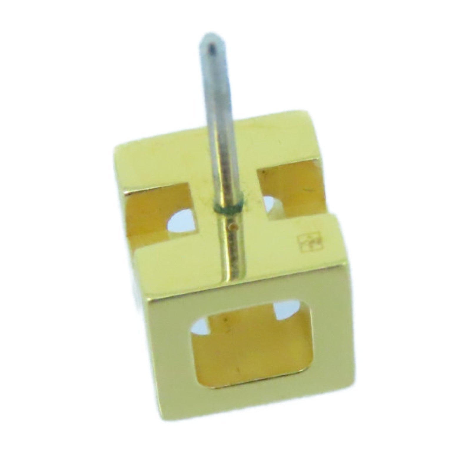 Hermès Plated White Enamel Cube H Earrings - Image 8