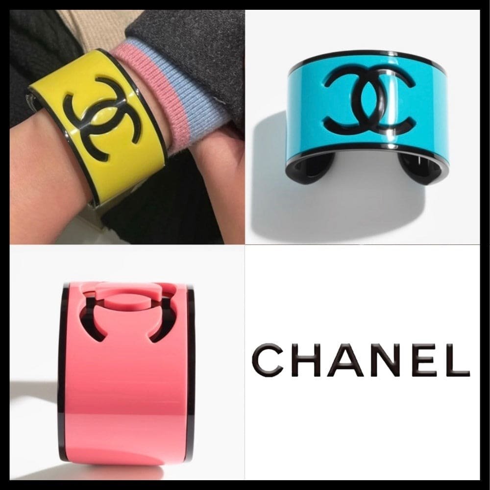Chanel Pink Enamel Open CC Ring - Image 6